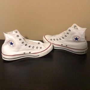 White Converse high tops